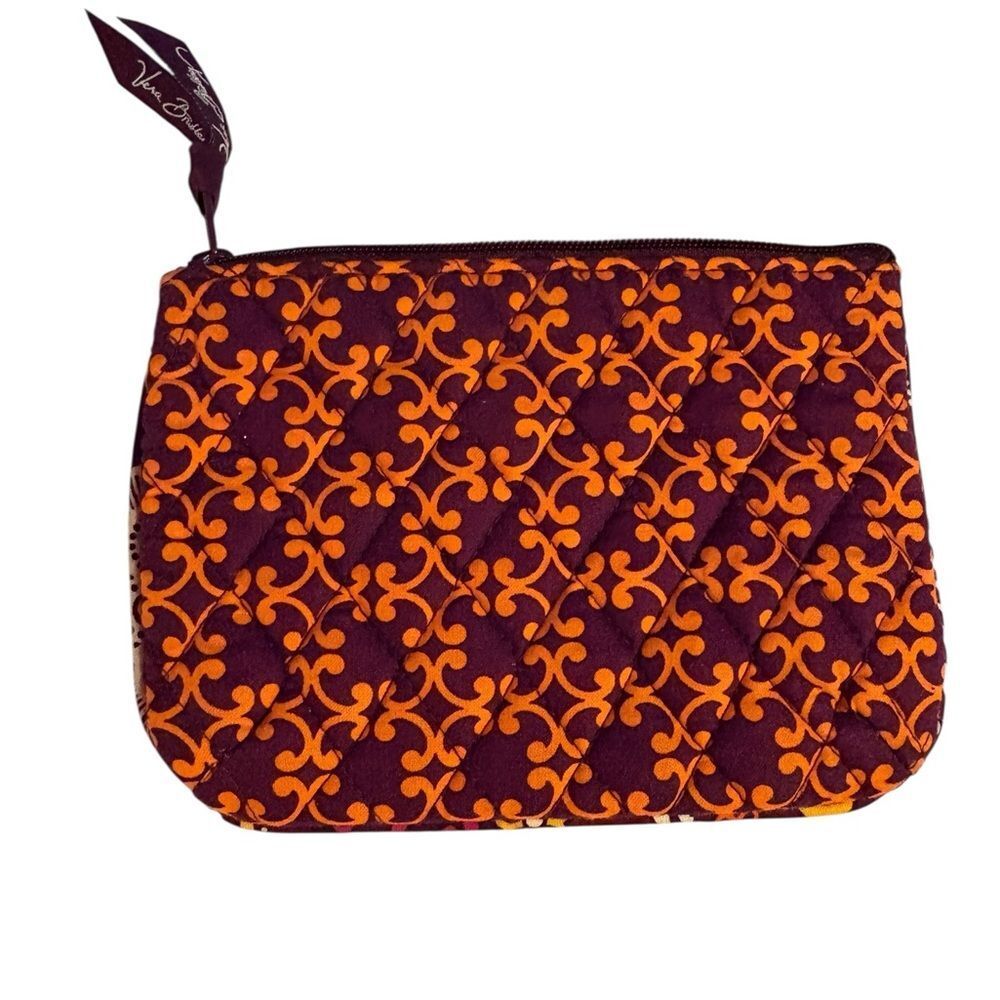 Vera Bradley Quilted Cosmetic‎ Bag in Orange and Purple